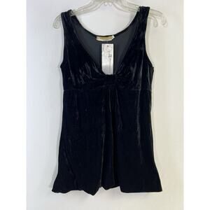 NWT VTG Y2K Black Babydoll Top Velvet Fairycore Whimsigoth Dark Romance Italy